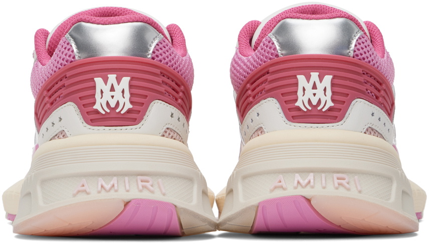 AMIRI Pink & Silver MA Runner Sneakers Amiri