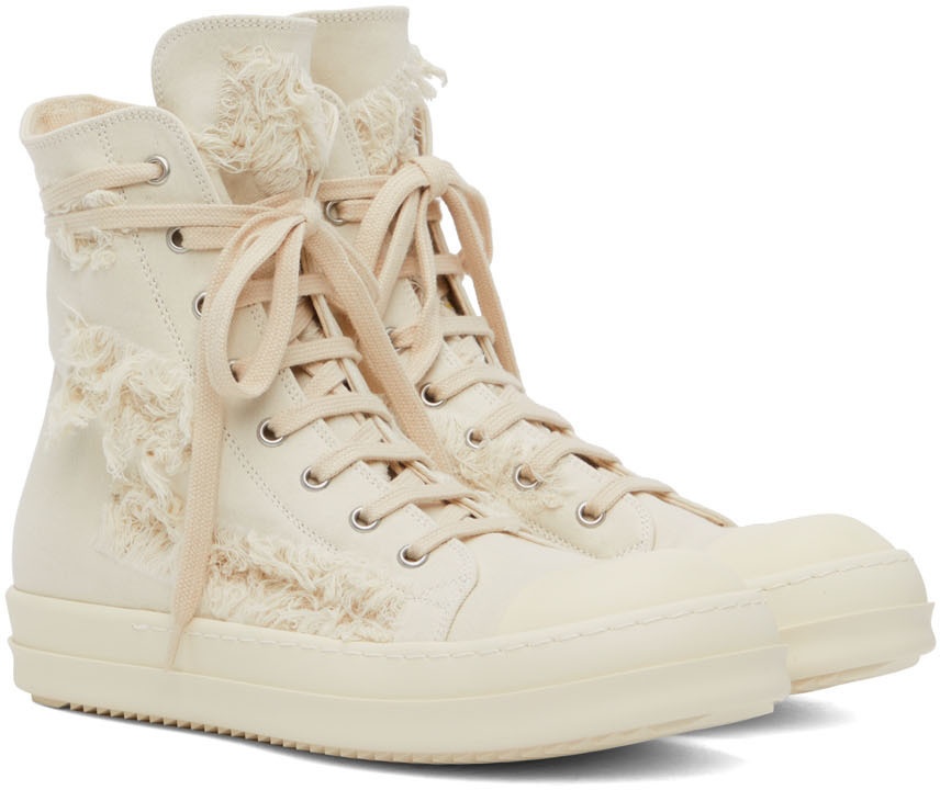 Rick Owens Drkshdw Off White Distressed High Top Sneakers Rick