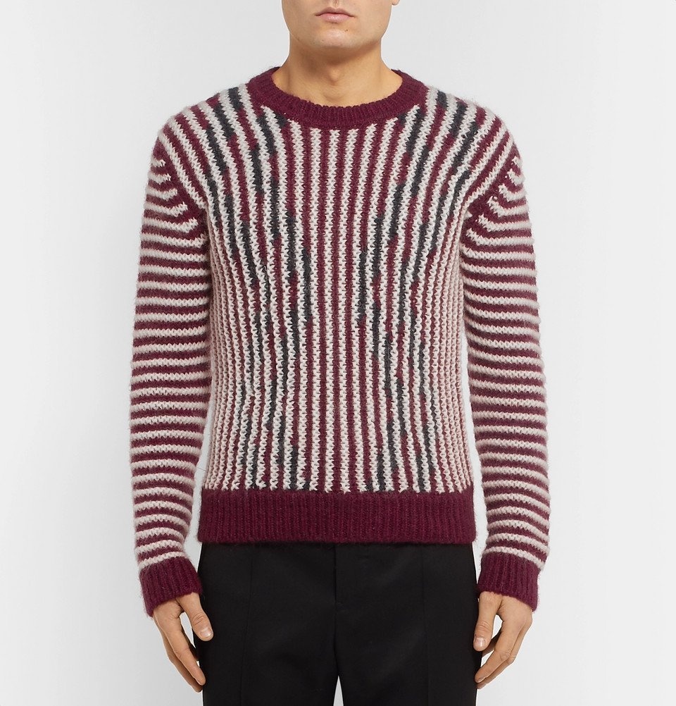 Saint Laurent - Slim-Fit Striped Wool-Blend Sweater - Men - Red Saint ...