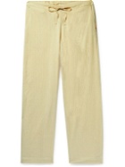 11.11/eleven eleven - Straight-Leg Slub Cotton Drawstring Trousers - Neutrals