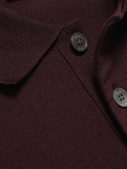 FRAME - Mercerised Cotton-Piqué Polo Shirt - Burgundy