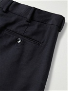 Agnona - Straight-Leg Pleated Cotton-Blend Twill Bermuda Shorts - Blue