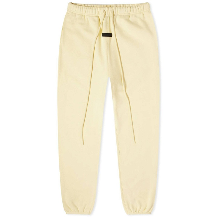 Photo: Fear of God ESSENTIALS Men's Spring Tab Detail Sweat Pants in Garden Yellow