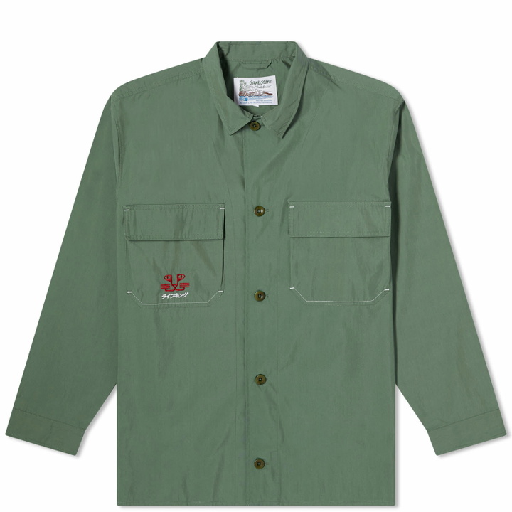 Photo: Garbstore Men's Tiger Open Collar Shirt in Green