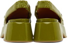GANNI Green Retro Slingback Platform Loafers
