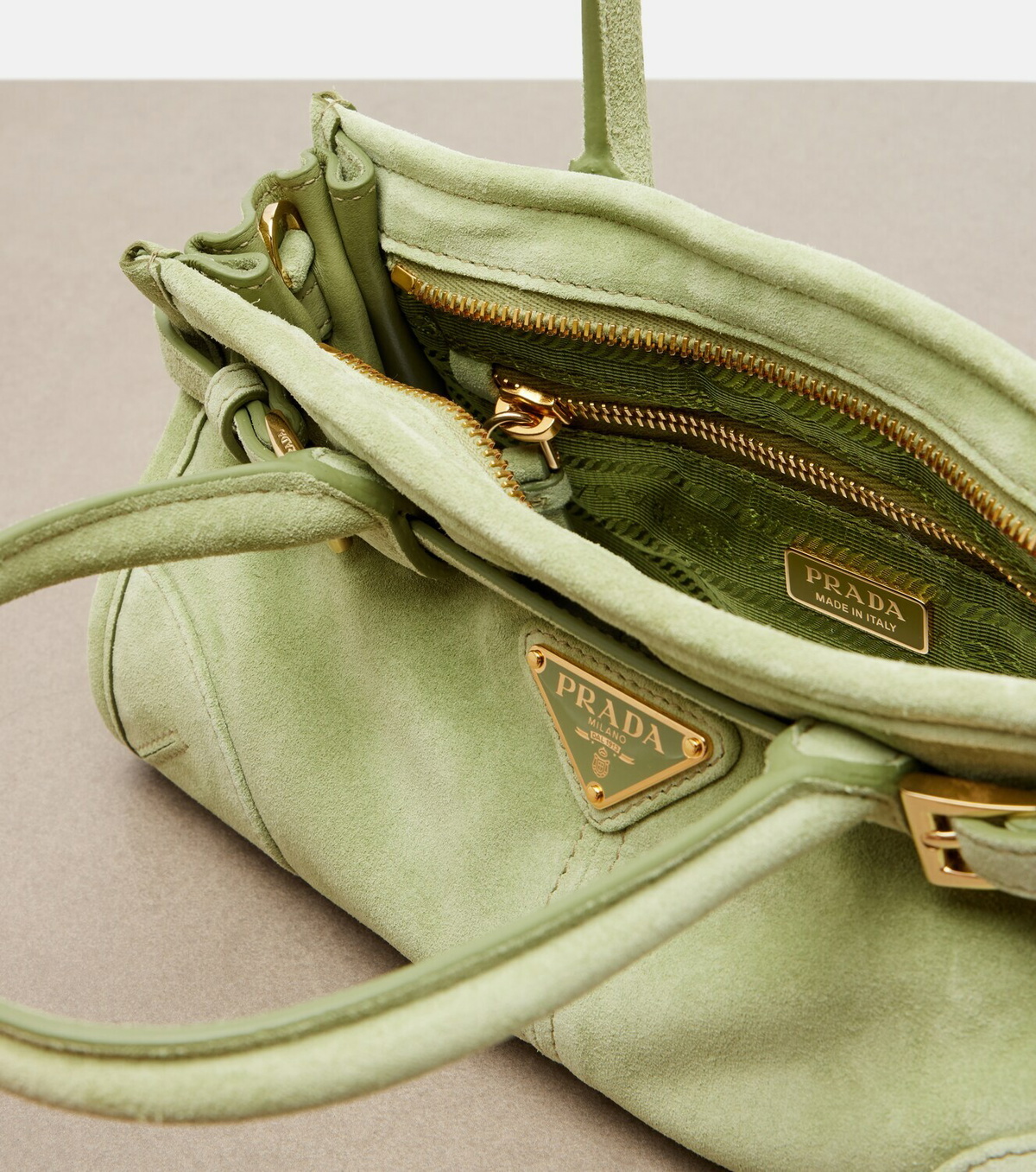 Prada Prada Bonnie Mini suede top-handle bag