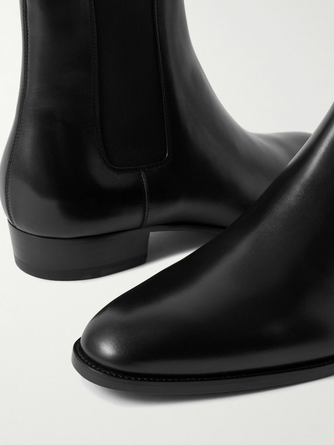 SAINT LAURENT - Wyatt Leather Chelsea Boots - Black