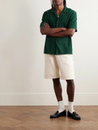 Les Tien - Camp-Collar Garment-Dyed Cotton-Piqué Shirt - Green