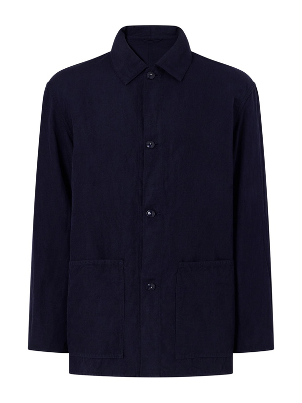 Photo: Kaptain Sunshine - Cashmere and Linen-Blend Gabardine Overshirt - Blue