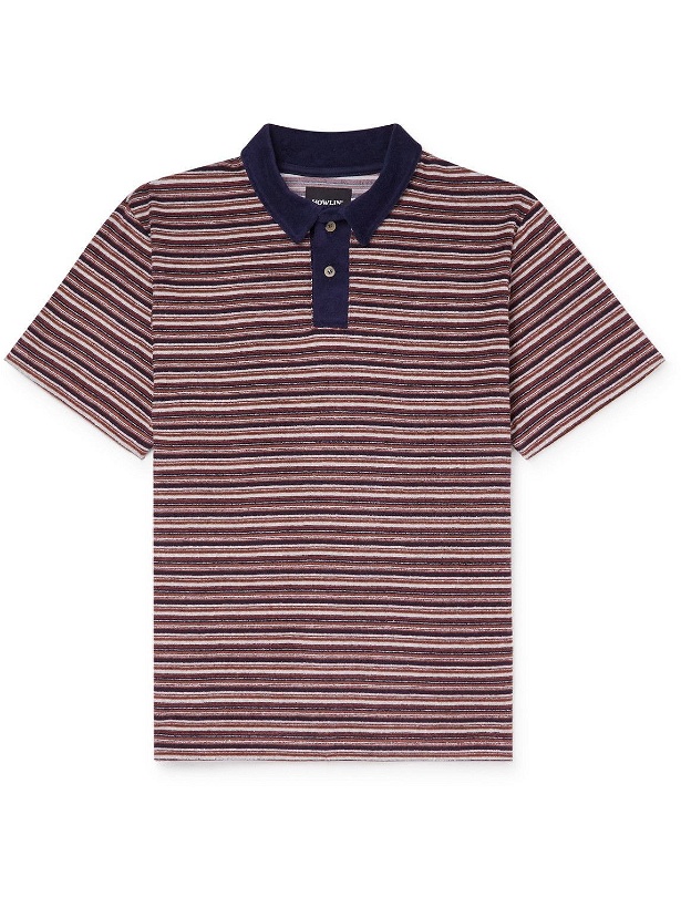 Photo: Howlin' - Wild Thing Striped Cotton-Blend Terry Polo Shirt - Red