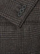 Husbands - Double-Breasted Prince Of Wales Merino Wool-Twill Blazer - Brown
