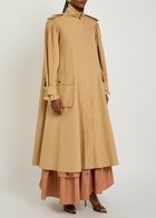 Chloe Scarf-effect Cotton-poplin Trench Coat Beige