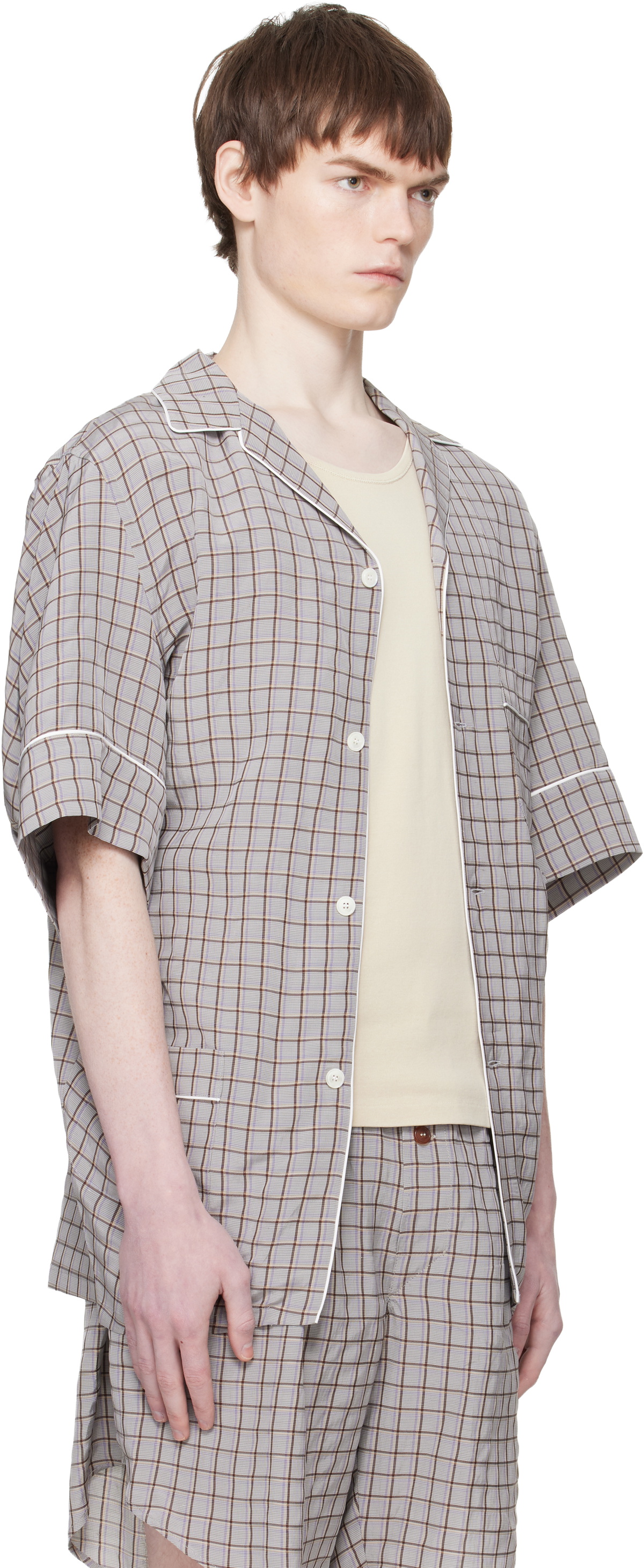 Hed Mayner Gray & Brown SS Shirt
