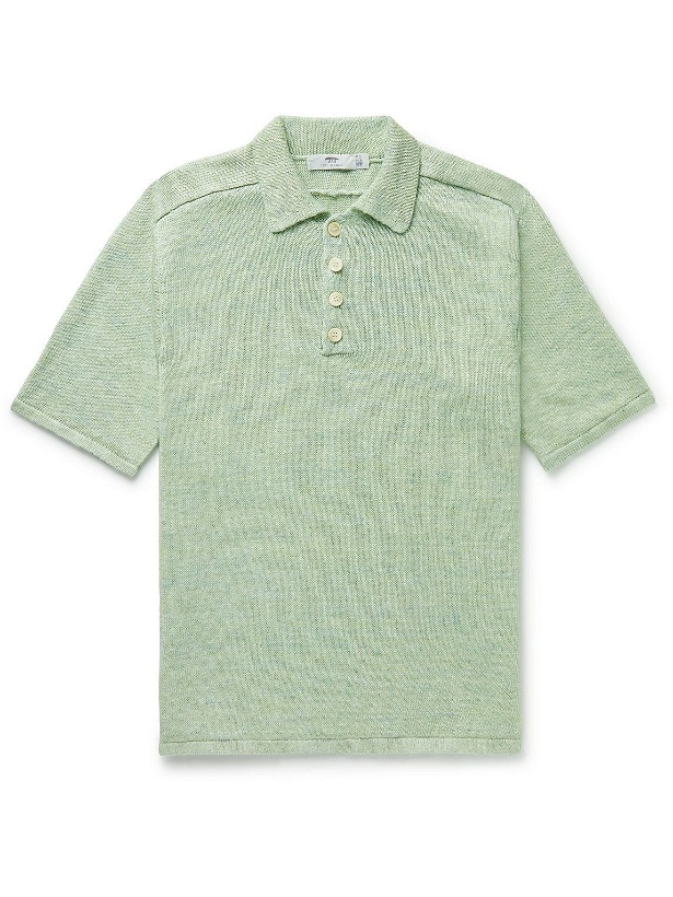 Photo: Inis Meáin - Donegal Linen Polo Shirt - Green