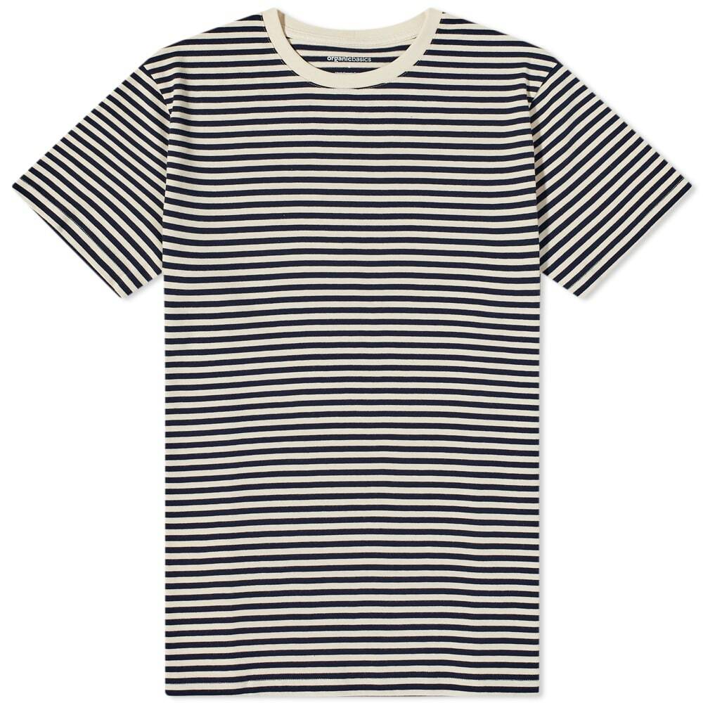 Organic Basics Men's Organic Cotton T-Shirt in Navy Stripe ORGANIC BASICS