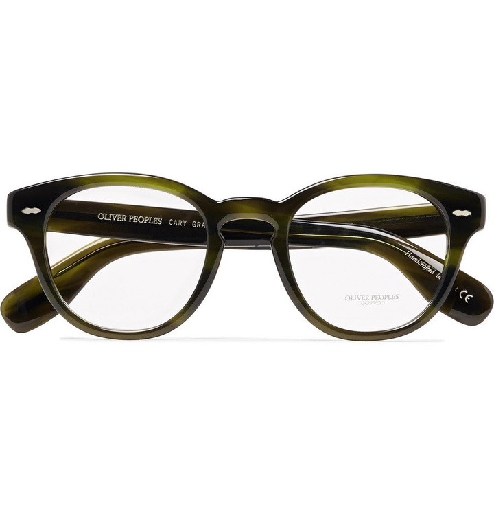 Photo: Oliver Peoples - Cary Grant Round-Frame Acetate Optical Glasses - Green