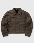 ØLÅF CHECK CROPPED JACKET Brown Womens Windbreaker