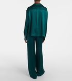 Loewe Anagram silk satin pajama shirt