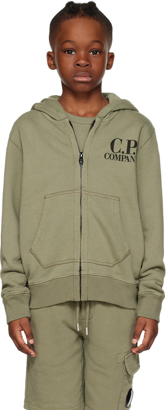 Photo: C.P. Company Kids Kids Green Basic Goggle Jacket