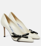 Jimmy Choo - Romy 85 bow-embellished leather pumps