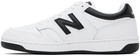 New Balance White & Black 480 Sneakers