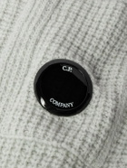 C.P. Company - Logo-Appliquéd Waffle-Knit Wool-Blend Zip-Up Sweatshirt - Neutrals