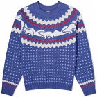 Human Made Men's Nordic Jacquard Knit Sweater in Blue
