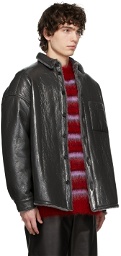 Marni Grey Shearling Lambskin Jacket