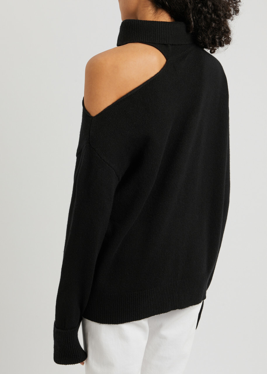 Paige Raundi Cut-out Wool-blend Jumper Black
