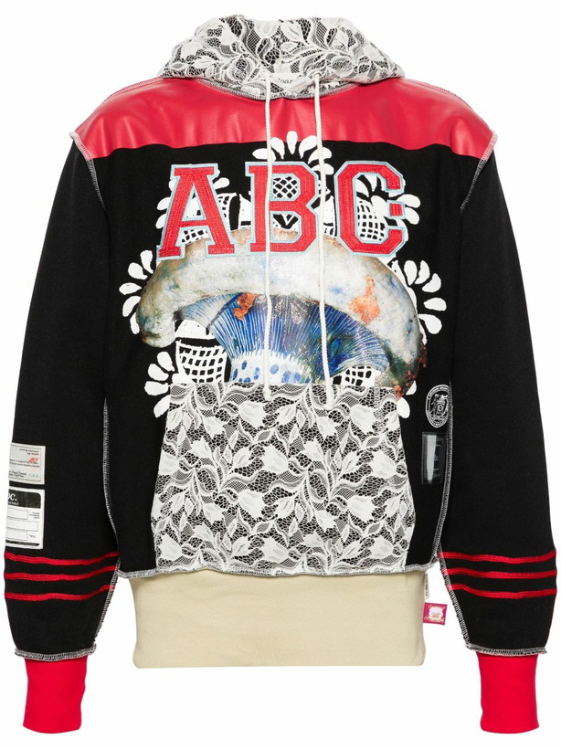 Photo: Advisory Board Crystals Black Lace Panelled Drawstring Hoodie