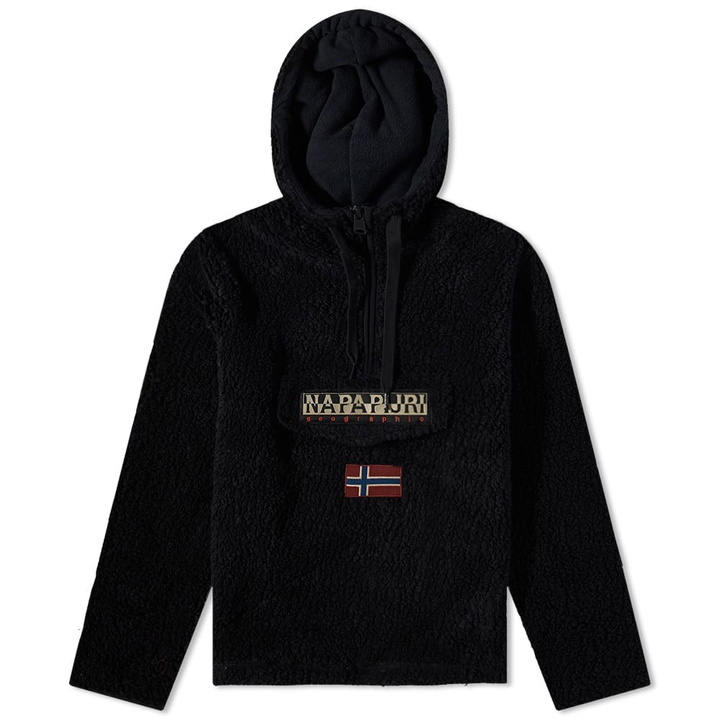 Photo: Napapijri Men's Borg Fleece Quarter Zip in Black