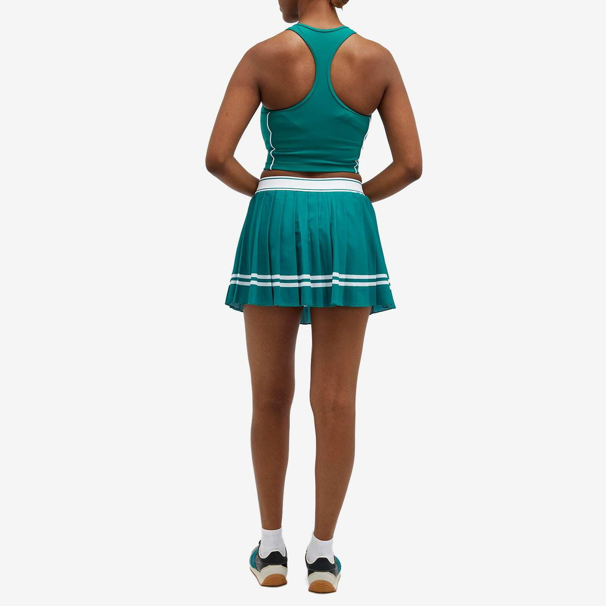 Sporty & Rich Women's Vendome Script Pleated Skirt in Alpine Alpine