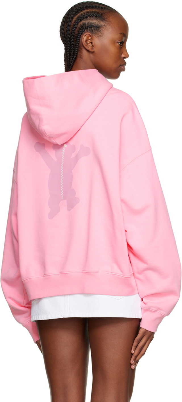 Pink teddy hoodie hot sale