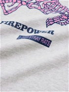 Stray Rats - Bone Gun Printed Cotton-Jersey T-Shirt - Gray
