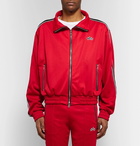 AMIRI - Leather-Trimmed Tech-Jersey Track Jacket - Men - Red