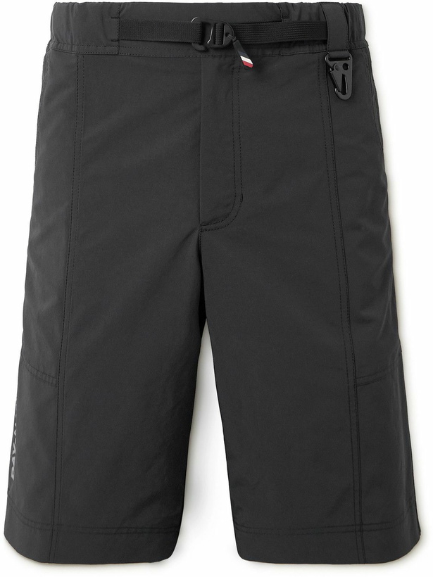 Photo: Moncler Grenoble - Day-Namic Straight-Leg Belted Logo-Appliquéd Shell Shorts - Black