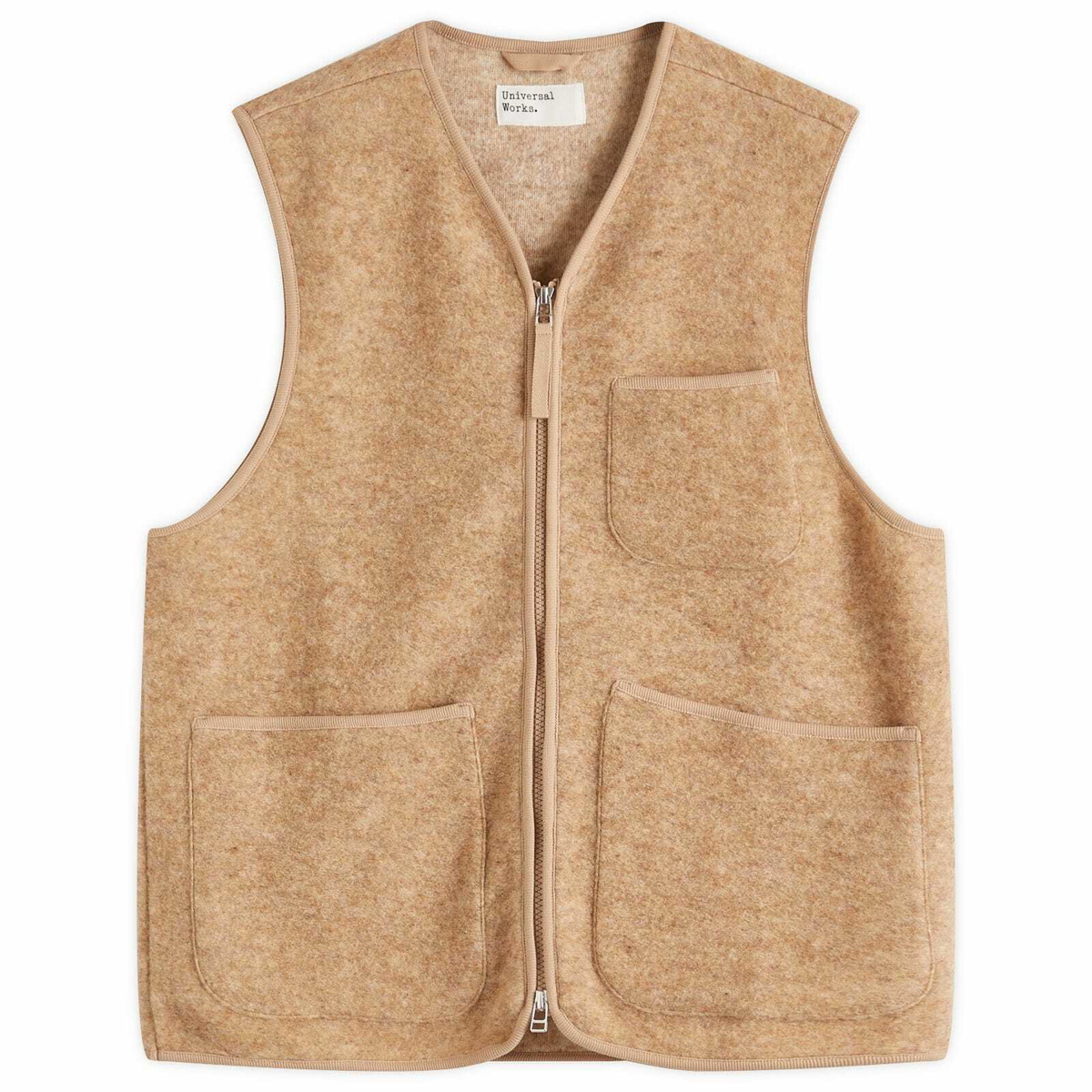Universal Works Men's Alvar Fleece Lancaster Gilet in Rust Universal Works Men's Alvar Fleece Lancaster Gilet in Rust