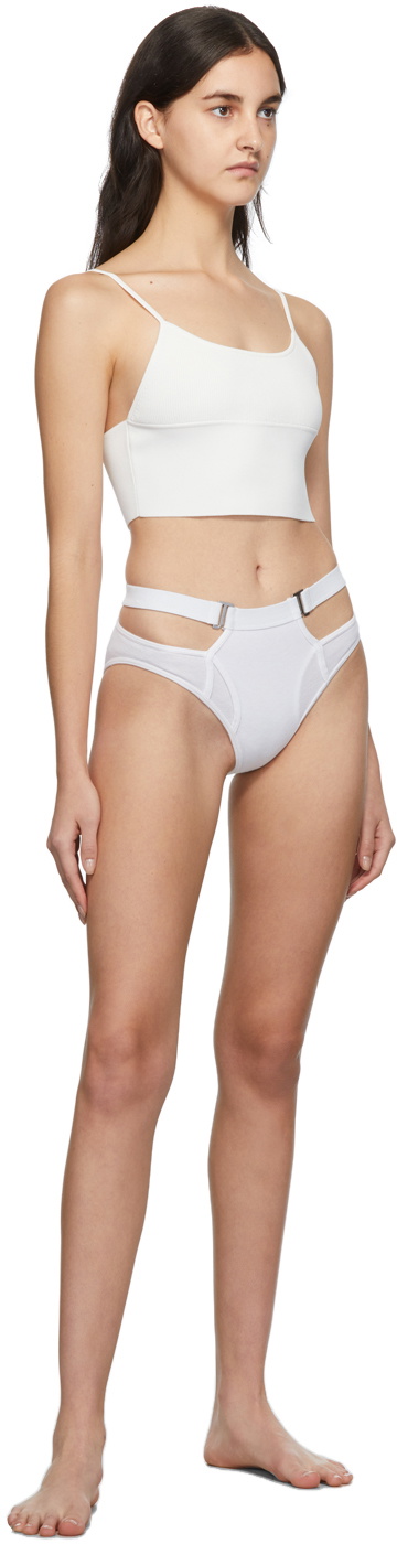 Dion Lee White Y-Front Unisex Briefs