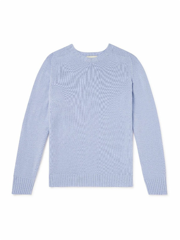 Photo: Officine Générale - Merino Wool and Cashmere-Blend Sweater - Blue