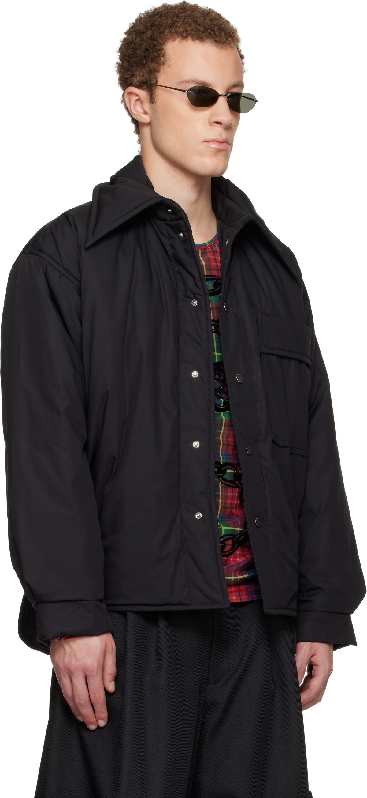 Charles Jeffrey LOVERBOY Black Puffer Overshirt