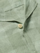 Oliver Spencer - Havan Camp-Collar Checked Linen Shirt - Green