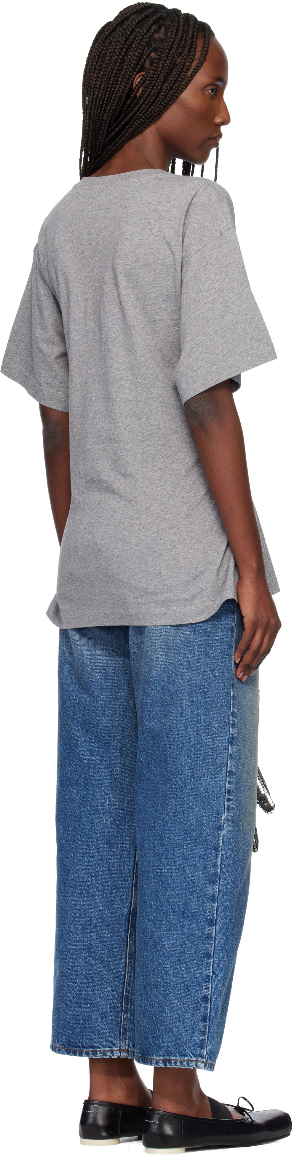 MM6 Maison Margiela Gray Cotton Gloves T-shirt