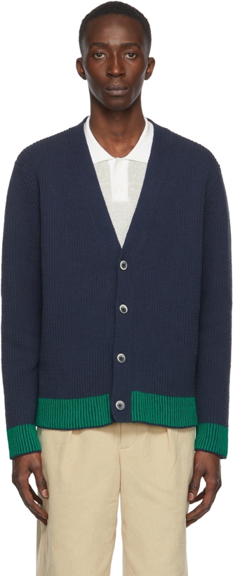 Photo: Jacquemus Navy 'Le Cardigan Limone' Cardigan