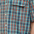 Eastlogue Men's Holiday Short Sleeve Shirt in Blue/Orange Check