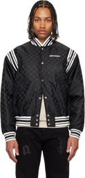 Palm Angels Black Monogram Jacquard Bomber Jacket