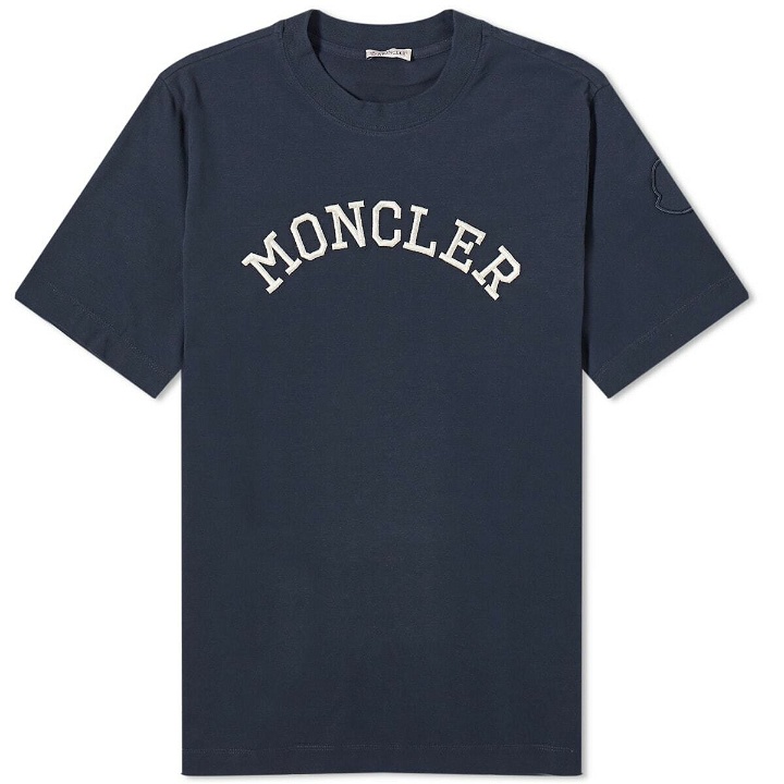 Photo: Moncler Men's Arch Logo T-Shirt in Navy
