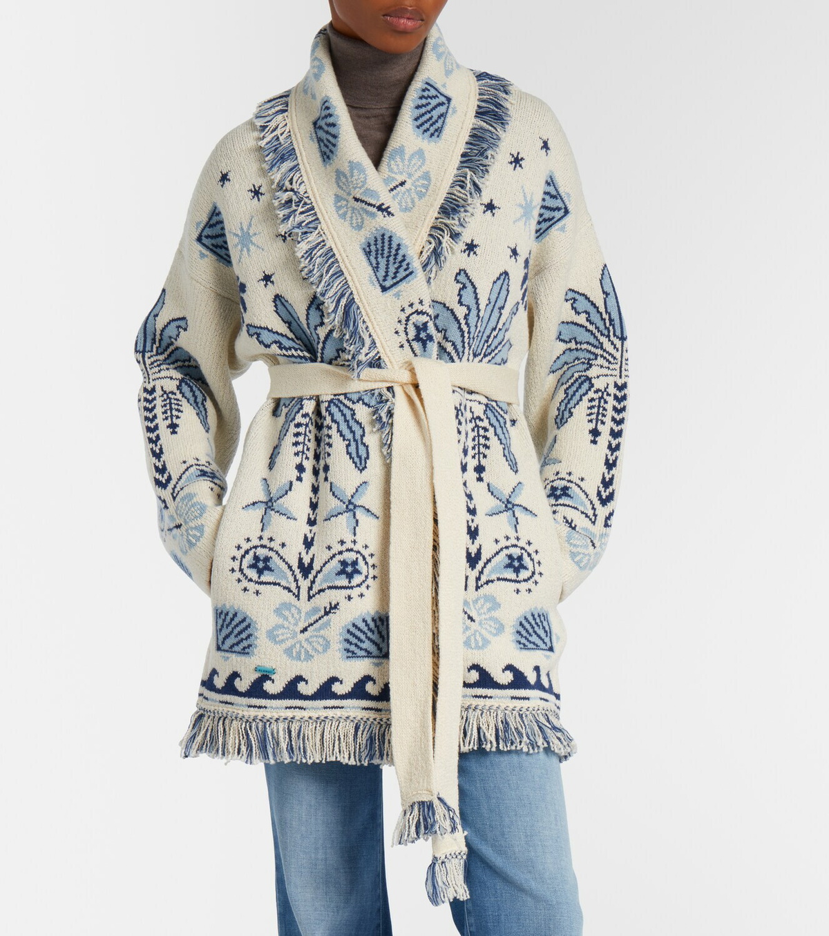 Alanui Echoes Of The Island wool and cotton cardigan