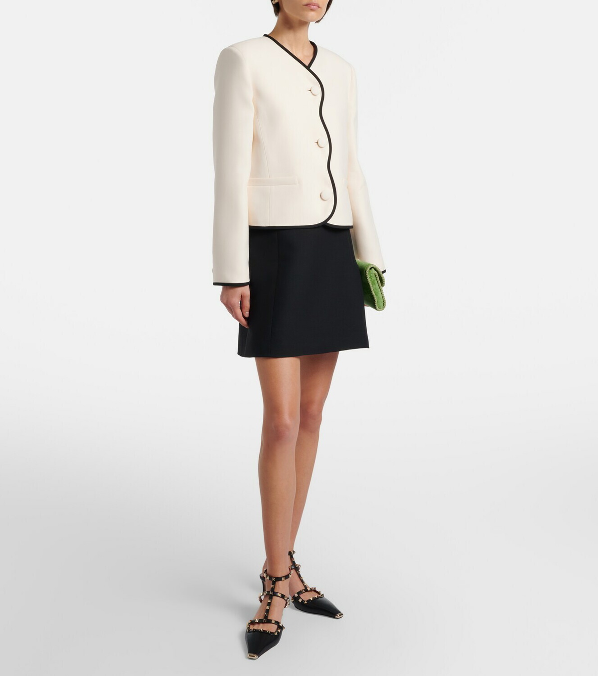 Valentino Crepe Couture scalloped jacket