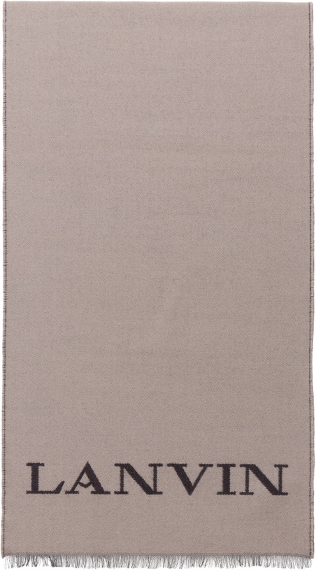 Photo: Lanvin Brown & Gray Logo Woven Scarf