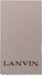 Lanvin Brown & Gray Logo Woven Scarf
